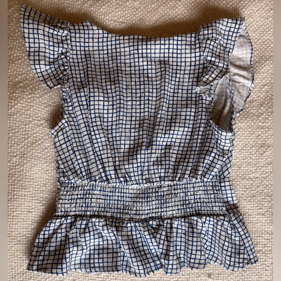 Universal Thread Navy Checkered Ruffle Top - Picture 2 of 4